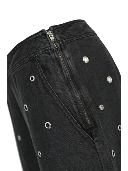 Pantalone Stiratrici in denim light black con borchie PINKO | 106636 A33BZ99